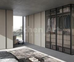 Dressing avec Armoire Battante Portes en Verre Crystal et Bois Élégant - 2
