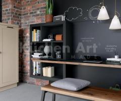 Cuisine couleur Crème-Magnolia Rustique Moderne avec Fonctionnalités Pratiques et Coin Bureau - 5