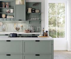 Cuisine Rustique Scandinave BRISTOL Eucalyptus avec Îlot et Évier en Céramique - 2