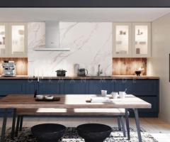 Cuisine en bois bleu océan | Rustique chic & élégance naturelle - 3