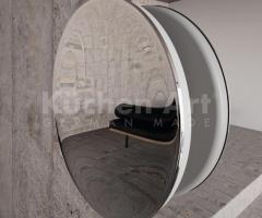 Salle de bains minimaliste effet Calacatta en laque avec compartiments ouverts - 10